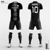 Black Soccer Jersey Kit Moire Pattern