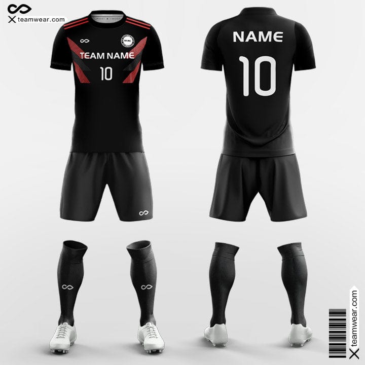 Black Soccer Jerseys Custom