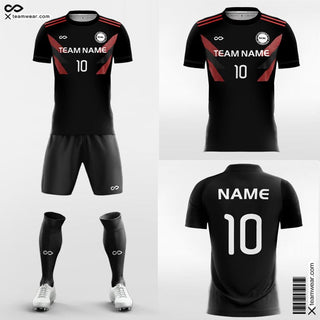 Black Soccer Jerseys Red Wings