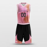 Black and Pink Custom Sublimated Basketball Set