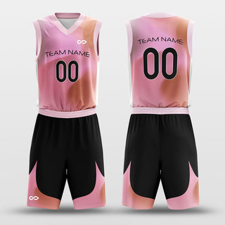 Black and Pink Sublimated Basketball Uniform