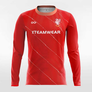 Red Long Sleeve Football Shirt