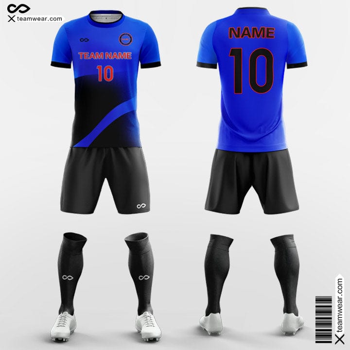 Black and blue soccer hot sale jersey