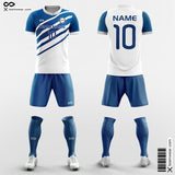 blue and white soccer jersey