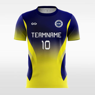 blue and yellow soccer jerseys