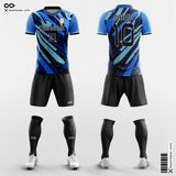 Blue Screen Printing Soccer Jersey Custom Sublimated