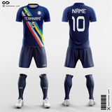 Blue Soccer Jersey Design Rainbow