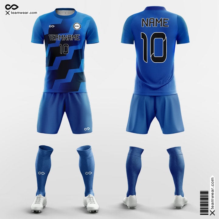 Blue Diagonal - Custom Soccer Jerseys Kit Sublimated for Youth