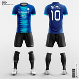 Blue Soccer Jersey Kit Moire Pattern