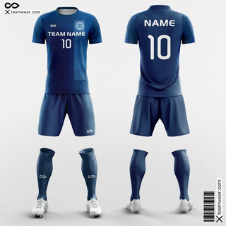 Blue Soccer Jersey Retro Ribbon