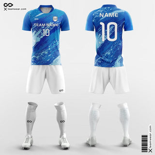 Blue Soccer Uniforms for Kids Marble Printing