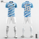 Blue Striped Soccer Jersey Kit