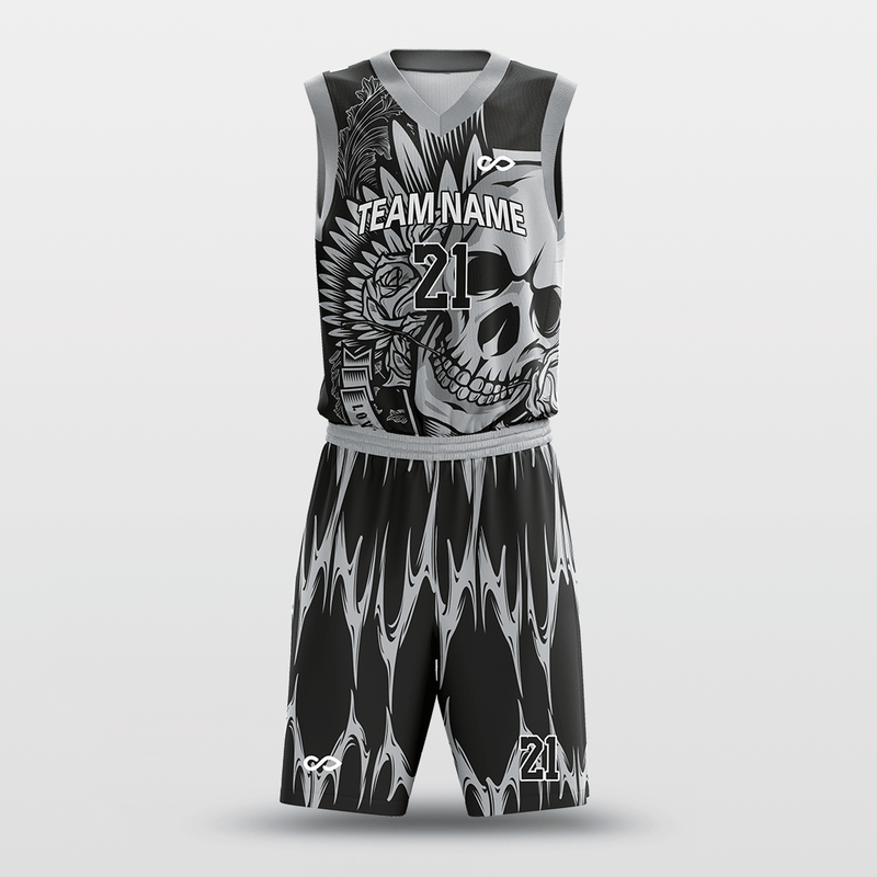 Quicksand - Custom Sublimated Basketball Uniform Set Grey-XTeamwear