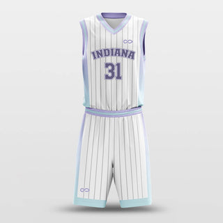 White Stripe Basketball Uniform