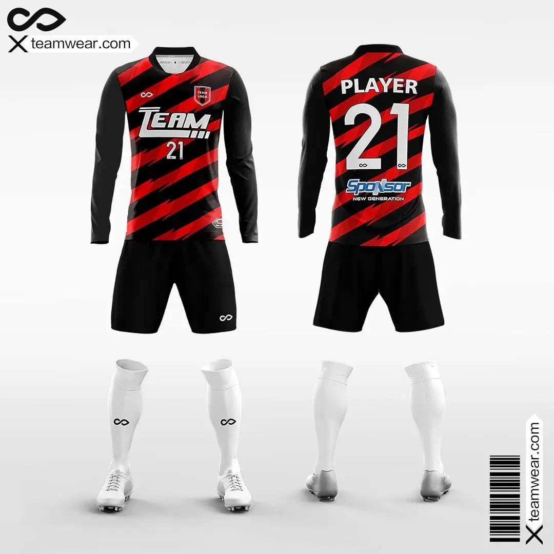 Cikers Sports 非黑五 Black / S Thorn - Men's Sublimated Long Sleeve Football Kit
