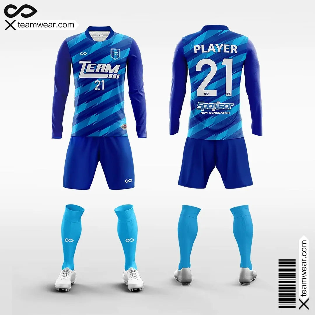 Cikers Sports 非黑五 Blue / S Thorn - Men's Sublimated Long Sleeve Football Kit