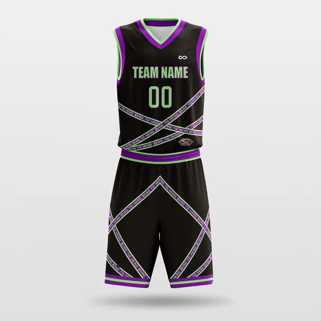 Cikers Sports Basketball Jersey Black and Purple / S Fission - Customized Sublimated Basketball Set