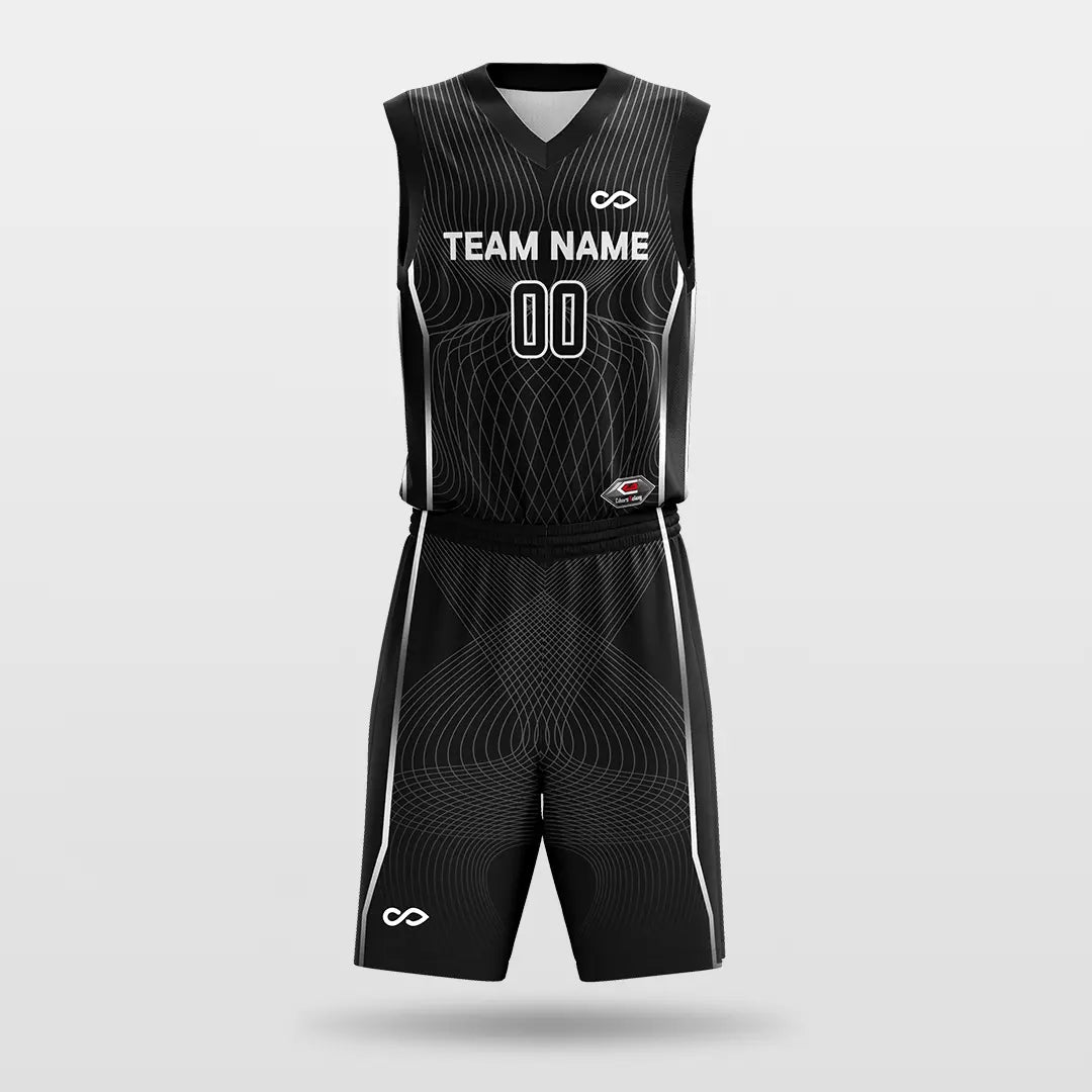 Cikers Sports Basketball Jersey Black / S Latitude and Longitude - Customized Sublimated Basketball Set
