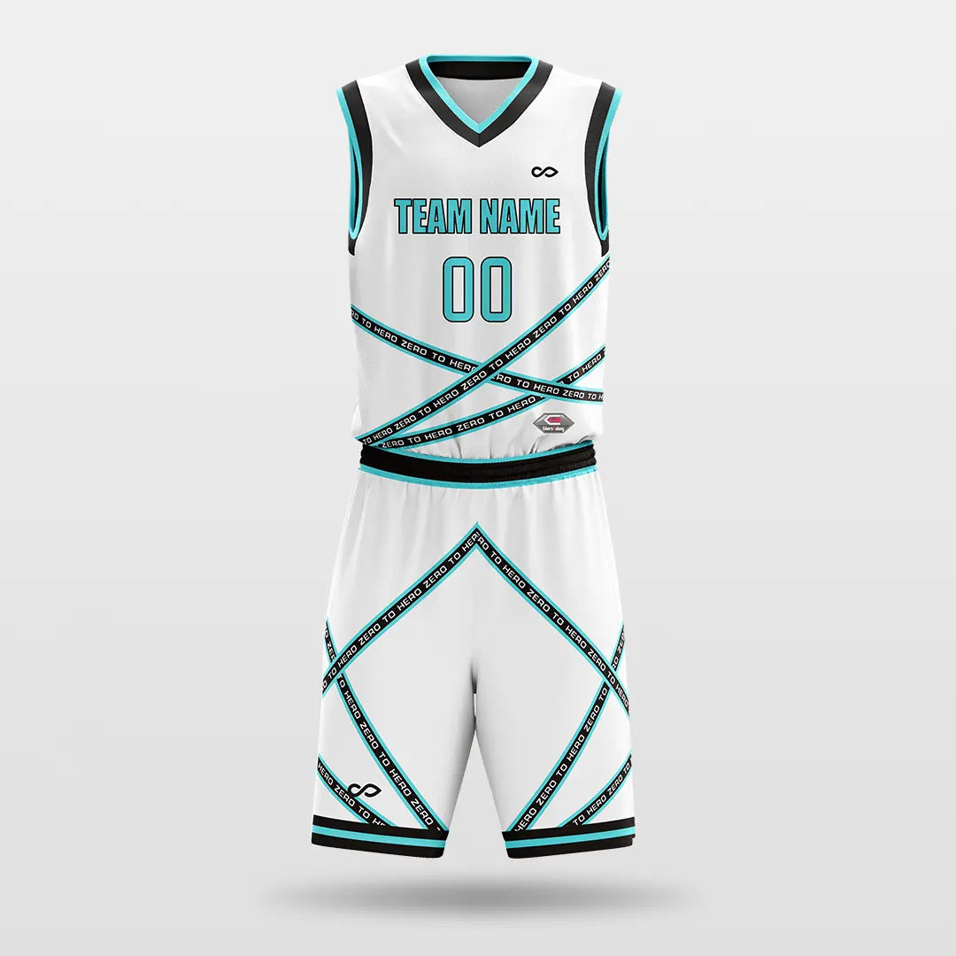 Cikers Sports Basketball Jersey Blue and White / S Fission - Customized Sublimated Basketball Set