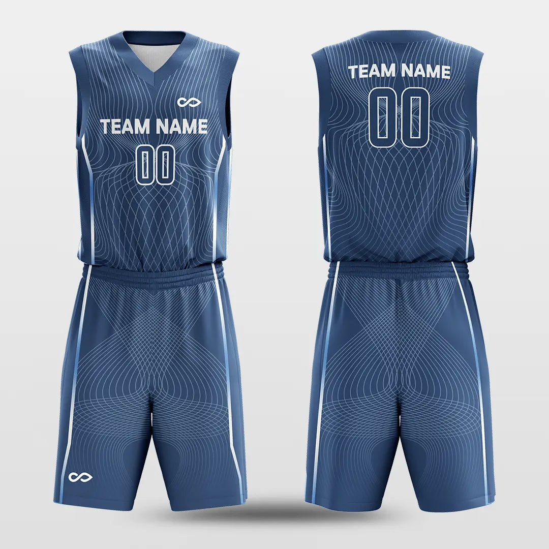 Cikers Sports Basketball Jersey Blue / S Latitude and Longitude - Customized Sublimated Basketball Set