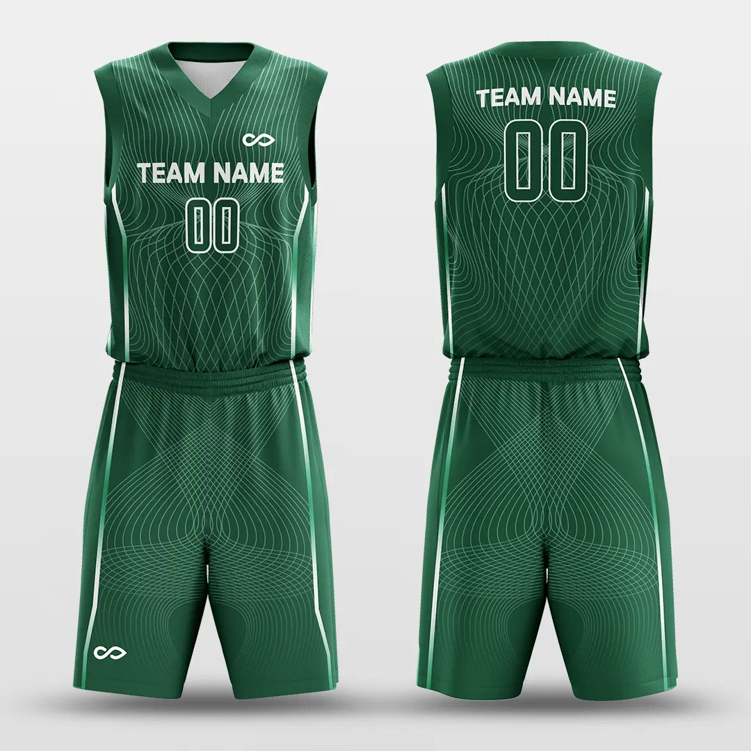 Cikers Sports Basketball Jersey Green / S Latitude and Longitude - Customized Sublimated Basketball Set