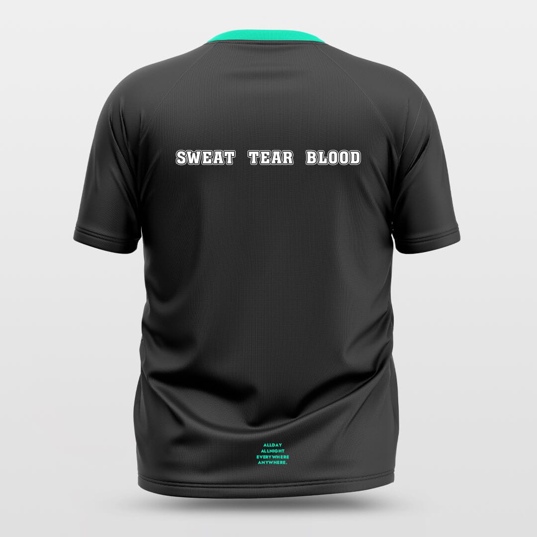 Cikers Sports Basketball Jersey Green Tech - Customized Baggy Shoulder Short Sleeve Jersey