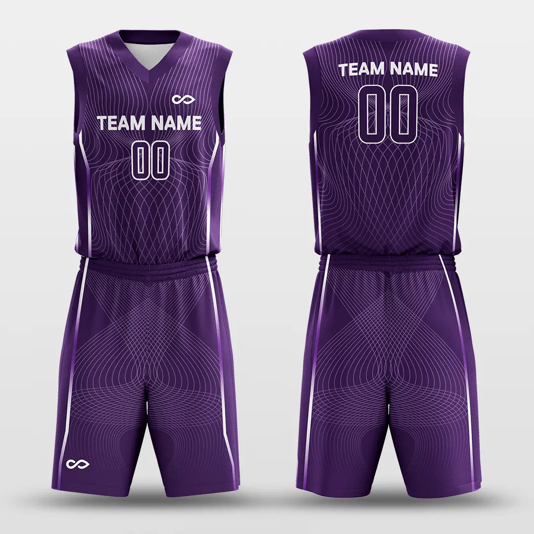 Cikers Sports Basketball Jersey Purple / S Latitude and Longitude - Customized Sublimated Basketball Set