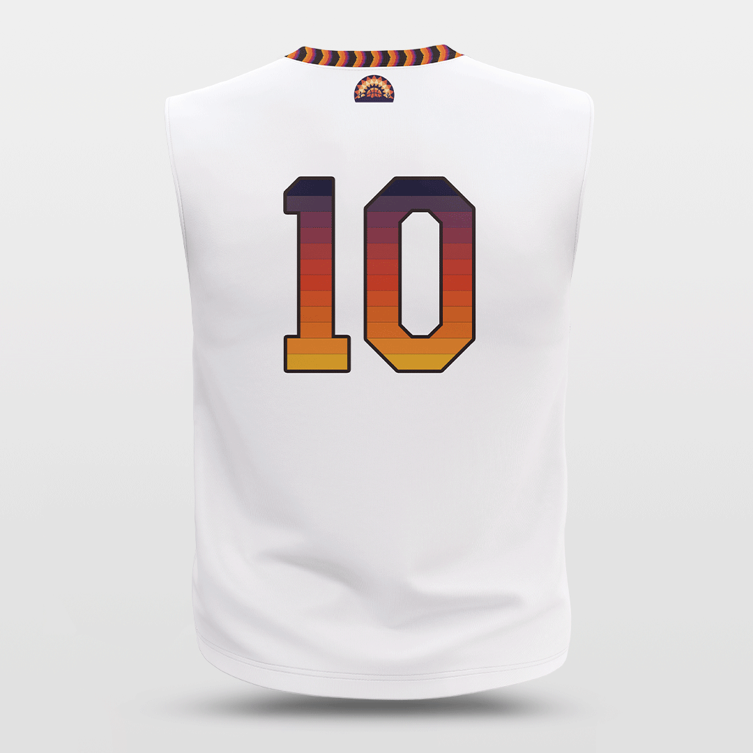 Cikers Sports Basketball Jersey Sun Fire - Customized Wide Shoulder Basketball Jersey