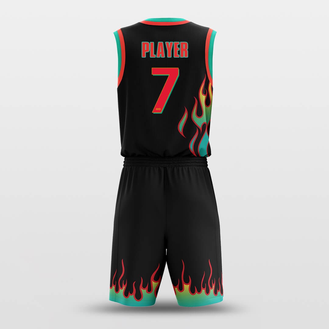 Cikers Sports Basketball Uniforms Ghost Fire - Custom Sublimated Basketball Uniform Set
