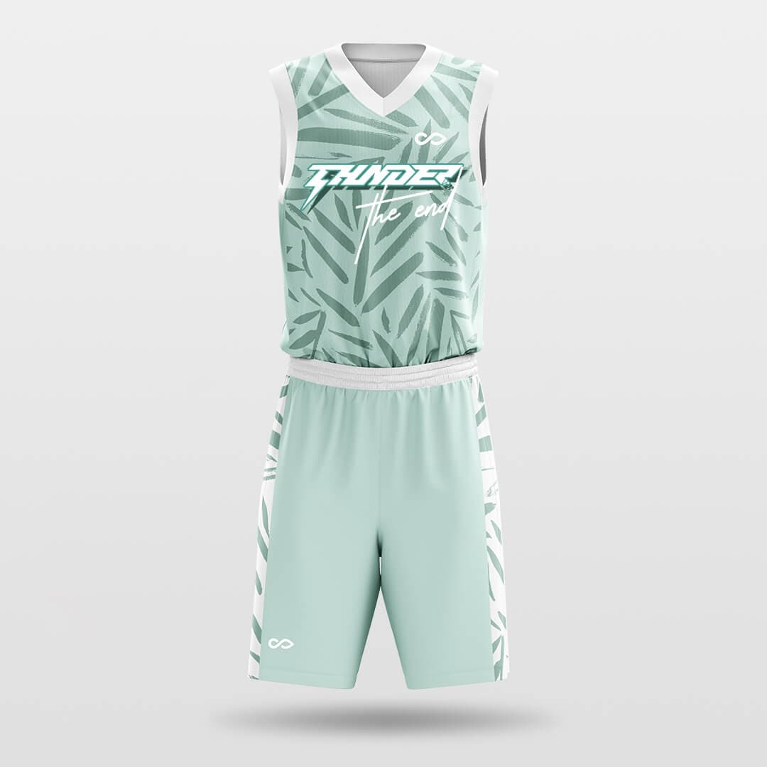 Cikers Sports Basketball Uniforms Green / XS Bamboo - Customized Kid's Sublimated Basketball Jersey Set