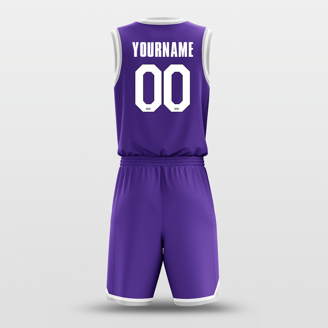 Cikers Sports Basketball Uniforms Purple White - Custom Basketball Jersey Design for Team