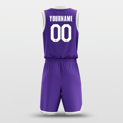 Cikers Sports Basketball Uniforms Purple White - Custom Basketball Jersey Design for Team
