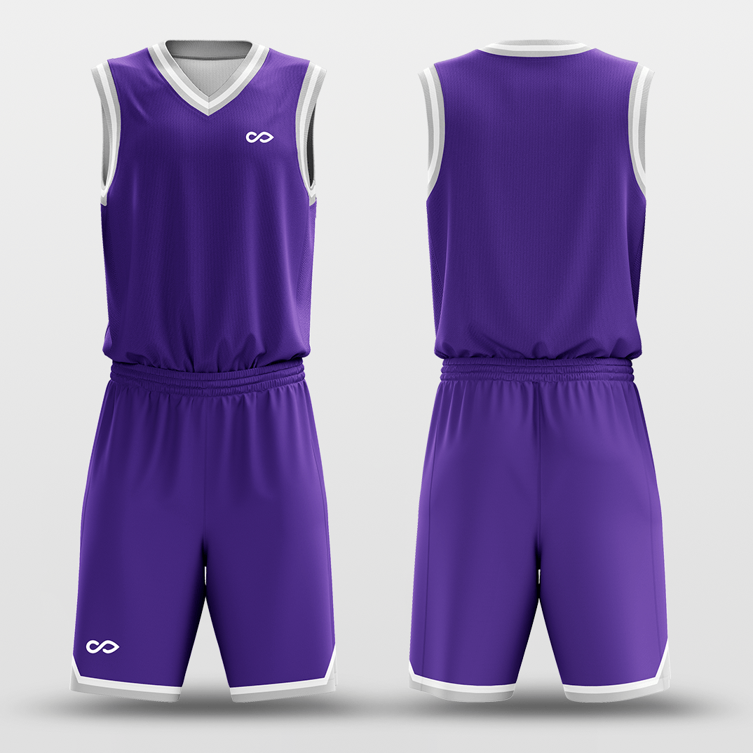 Cikers Sports Basketball Uniforms Purple White - Custom Basketball Jersey Design for Team