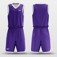 Cikers Sports Basketball Uniforms Purple White - Custom Basketball Jersey Design for Team