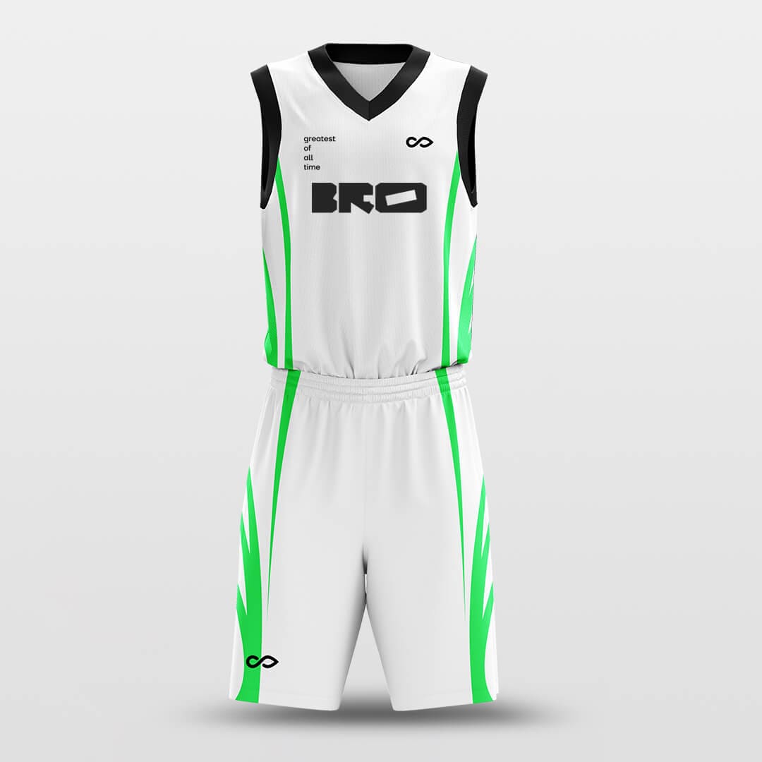 Cikers Sports Basketball Uniforms White / 2XS Bamboo - Custom Sublimated Basketball Uniform Set
