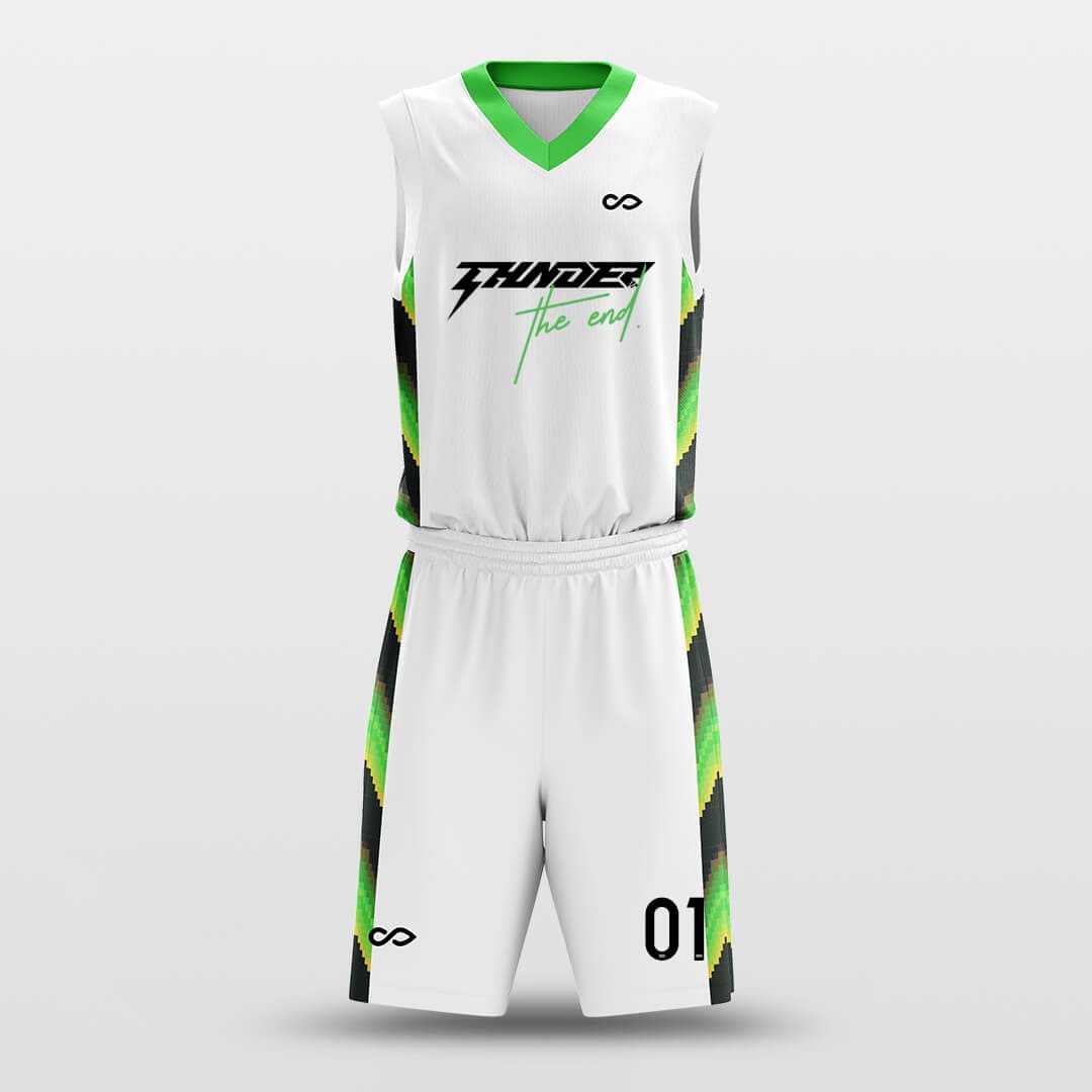 Cikers Sports Basketball Uniforms White / S Neon - Custom Sublimated Basketball Uniform Set