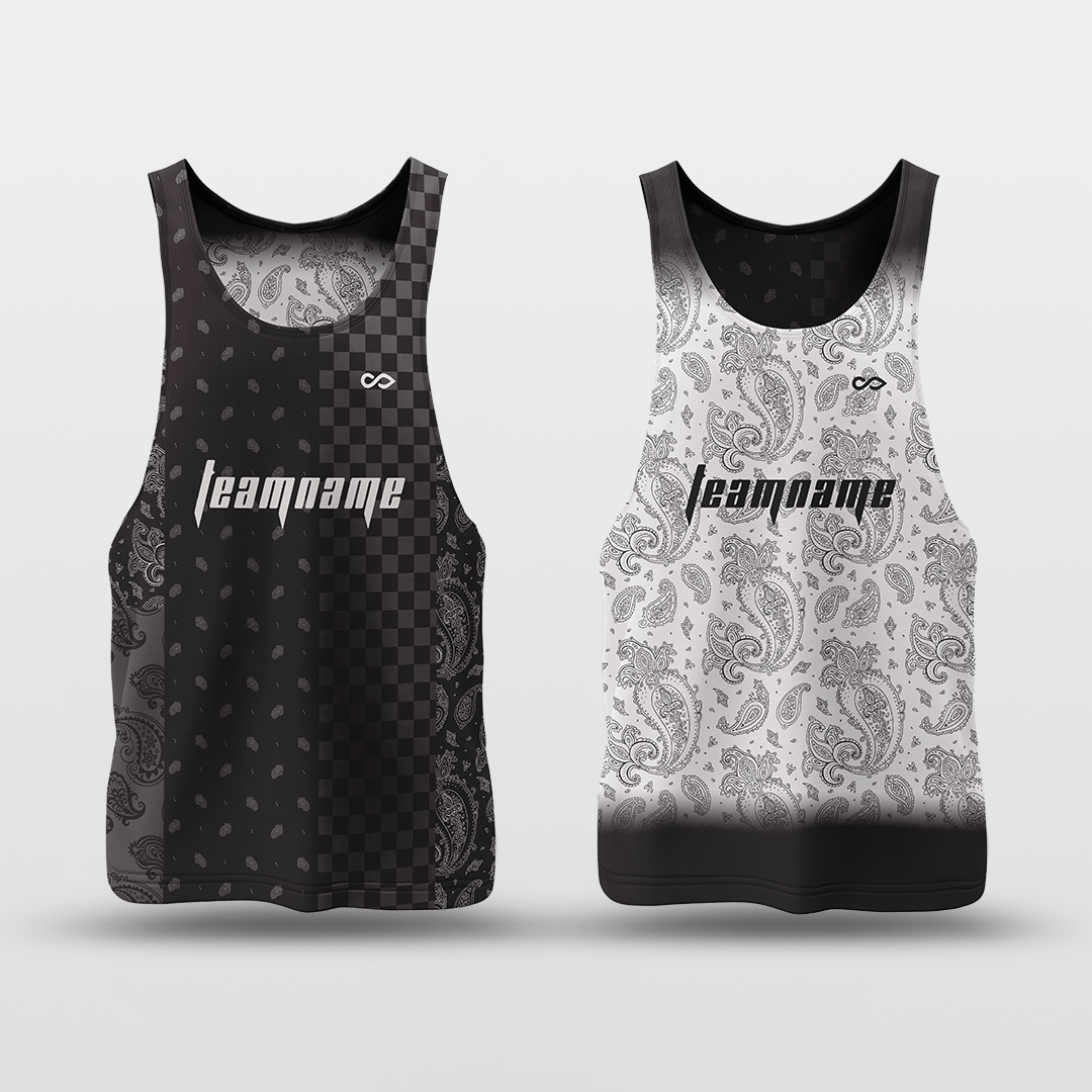 Cikers Sports Black&White / S Paisley - Customized Reversible Quick Dry Basketball Jersey