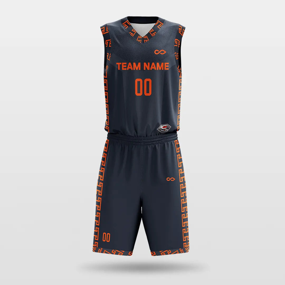 Cikers Sports Darkgrey / S Chinese knot - Customized Sublimated Basketball Set