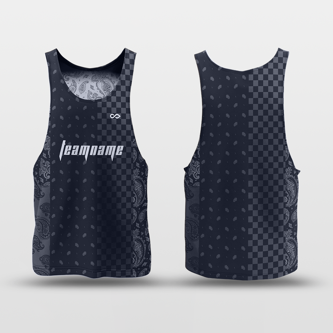 Paisley - Customized Reversible Quick Dry Basketball Jersey - Navy&White / 3XL Paisley - Customized Reversible Quick Dry Basketball Jersey - Navy&White / 3XL