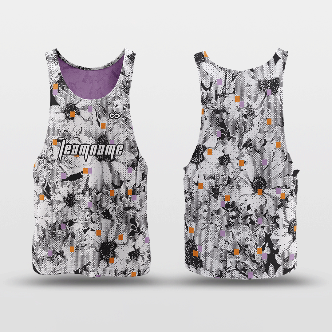 Cikers Sports Pixel Flower - Customized Reversible Quick Dry Basketball Jersey