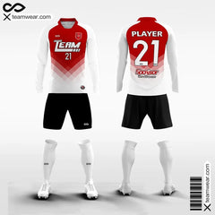 Cikers Sports Red / S Continent - Men's Sublimated Long Sleeve Football Kit