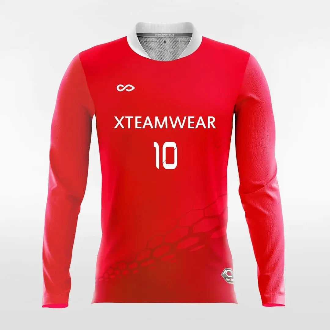 Cikers Sports Soccer Jersey Red / S Dragon Vein - Customized Men's Long Sleeve Soccer Jersey