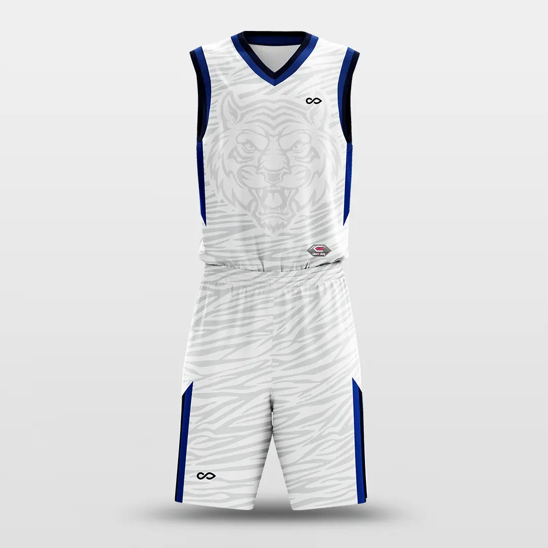 Cikers Sports White Tiger - Customized Sublimated Basketball Set
