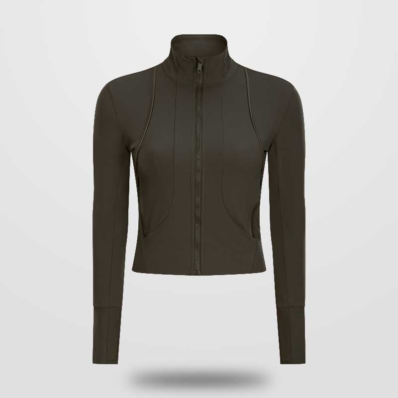 Cikers Sports Yoga Olive / S Customized Full Zip Workout Sports Jackets