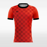 Classic Red Women Soccer Jersey Plaid