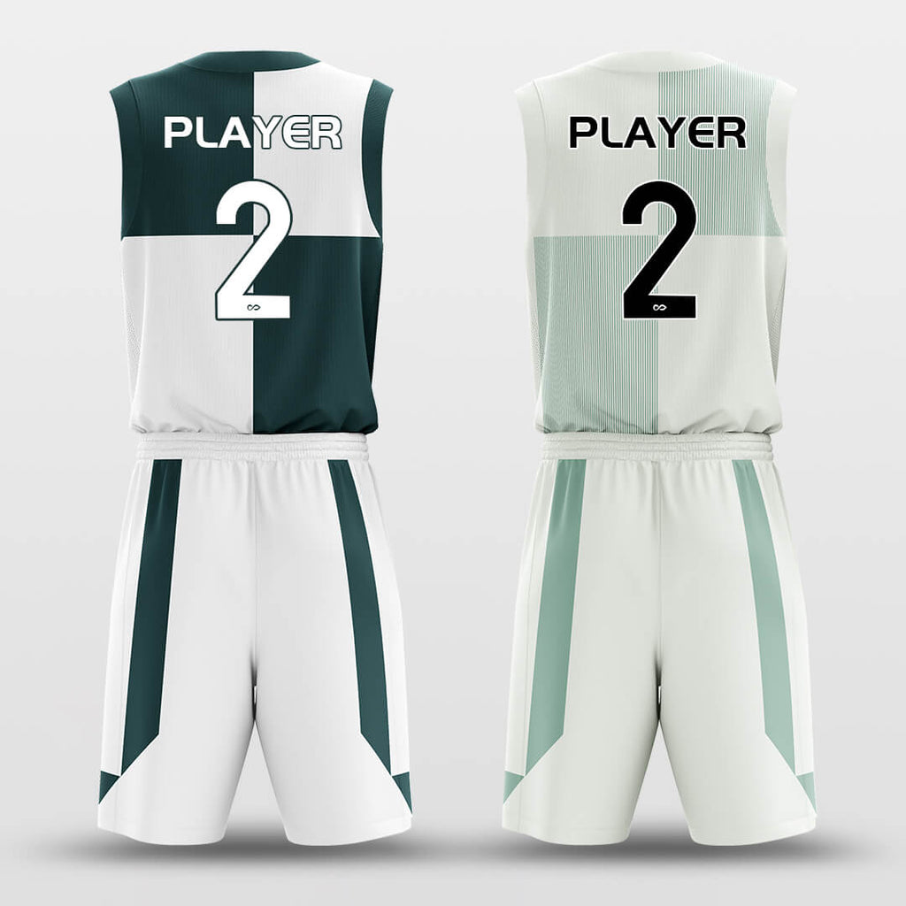 New Design Plaid Basketball Sports Wear Sublimation Printing Green Basketball  Jerseys
