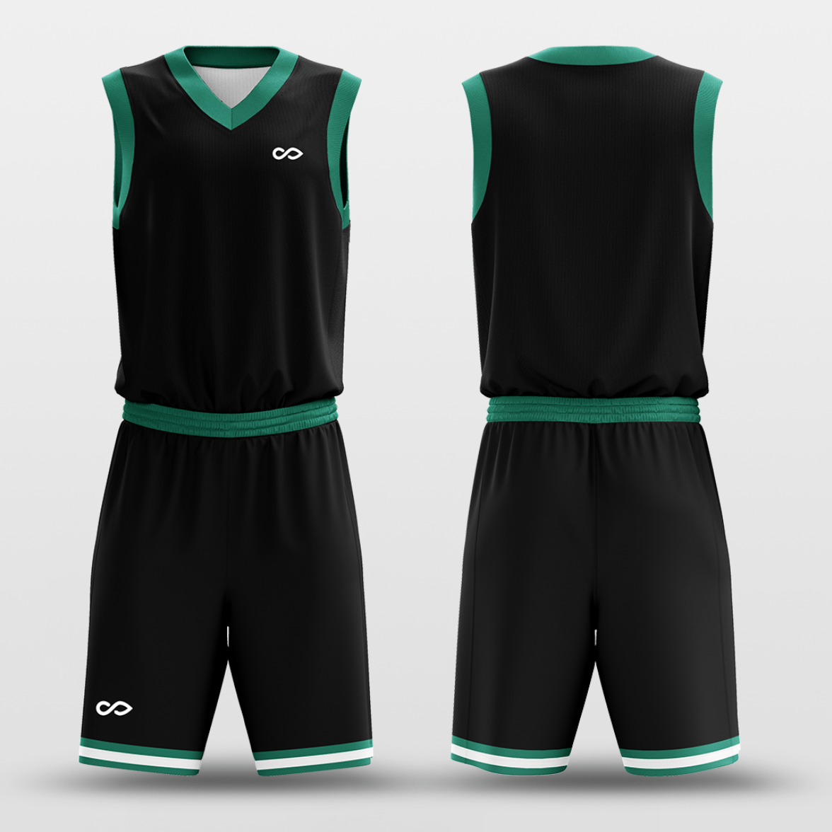 Black Green Custom Basketball Jersey Design for Team XTeamwear