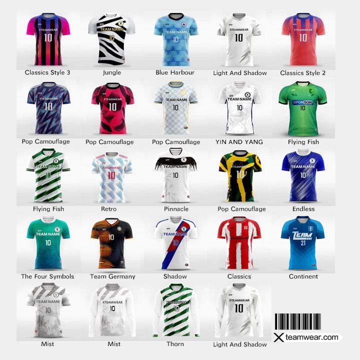 Classic Black Striped - Custom Soccer Jerseys Kit Design-XTeamwear