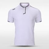 White Adult Stand Collar Polo