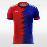 Custom Red and Blue Soccer Jersey Sublimated